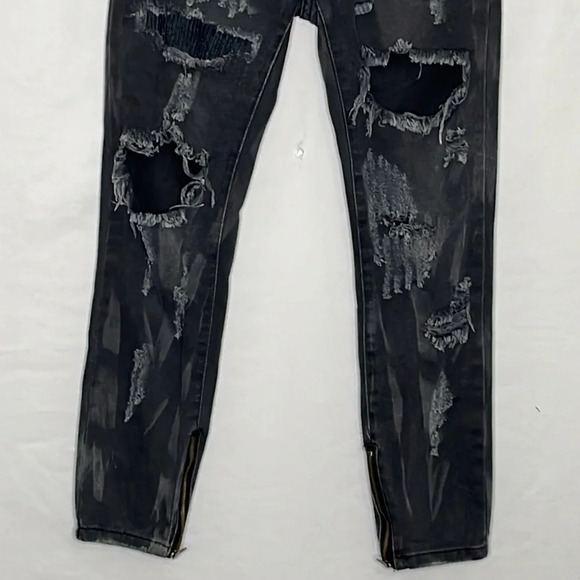 One Teaspoon Trashed Free Birds in Vintage Black with Ankle Zips - Size 2 (US) - Picture 5 of 11